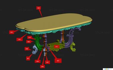 Tables (Italian style dining table, STL_0419) 3D models for cnc