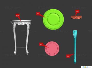 Tables (Round coffee table, STL_0422) 3D models for cnc