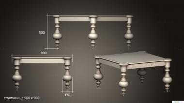 Tables (Table and flower stand, STL_0438) 3D models for cnc