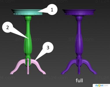 Tables (Table and flower stand, STL_0438) 3D models for cnc