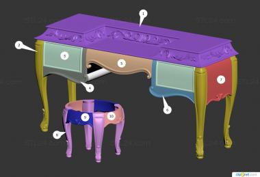 Tables (Ottoman and table, STL_0443) 3D models for cnc