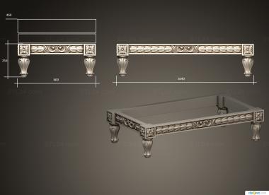 Tables (Ottoman with carved legs, STL_0446) 3D models for cnc