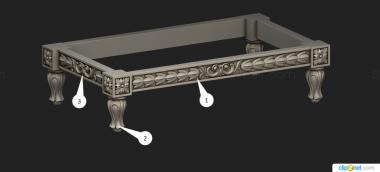 Tables (Ottoman with carved legs, STL_0446) 3D models for cnc