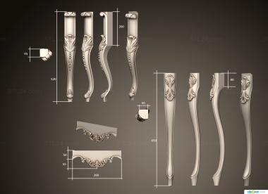 Tables (Tsarga and legs, STL_0447) 3D models for cnc