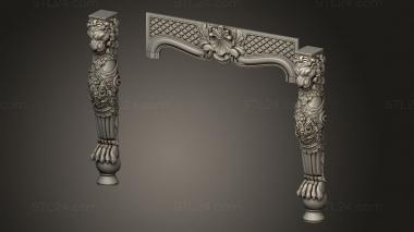 Tables (Parts of the fireplace tsarga and pillar with lion mask, STL_0454) 3D models for cnc