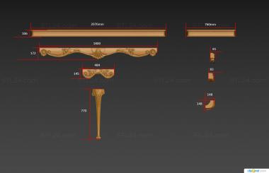 Tables (New version of the STL0038 console, STL_0455) 3D models for cnc