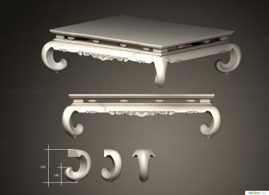 Tables (Coffee table with carving, STL_0461) 3D models for cnc