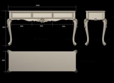 Tables (Carved console with drawers, STL_0462) 3D models for cnc