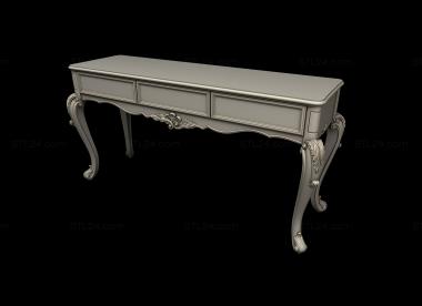 Tables (Carved console with drawers, STL_0462) 3D models for cnc