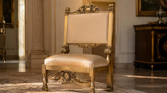 Chair (Classic chair with armrests and lush carving, STUL_0052) 3D models for cnc