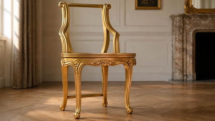 Chair (Bar stool with carved decor and semicircular back, STUL_0076) 3D models for cnc