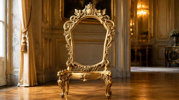 Chair (Throne chair with baroque decor and cupid figures, STUL_0081) 3D models for cnc