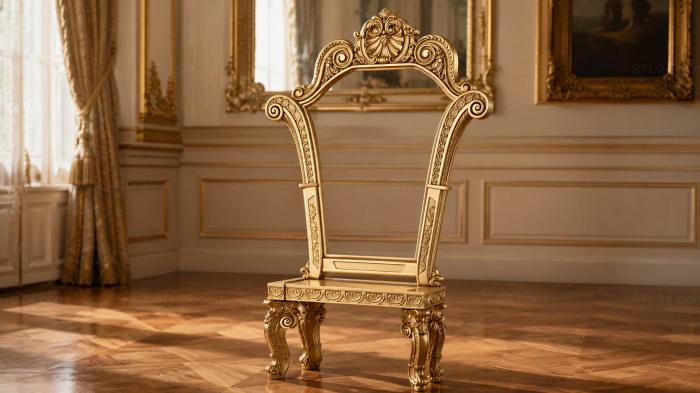 Chair (Baroque style high carved back chair, STUL_0083) 3D models for cnc