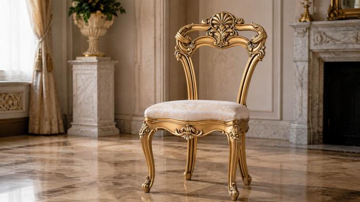 Chair (Classic chair with shell carving and decorative back, STUL_0103) 3D models for cnc