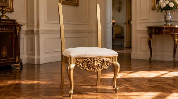 Chair (Chair frame with high back and carved sidebar decor, STUL_0113) 3D models for cnc