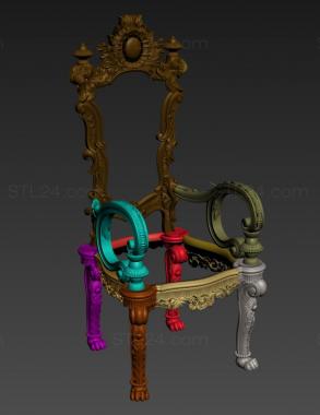 Chair (Carved chair replica of the 18th century chair, STUL_0154) 3D models for cnc