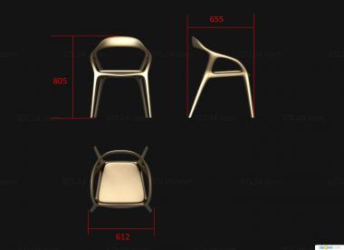 Chair (Modern style chair, STUL_0166) 3D models for cnc