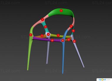 Chair (Modern style chair version1, STUL_0167) 3D models for cnc