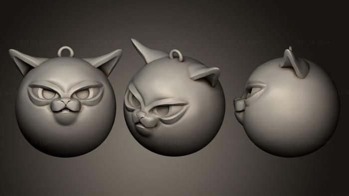 Игрушки (Кошачьи Елочные Украшения Для 3d-Печати 3, TOYS_0109) 3D модель для ЧПУ станка