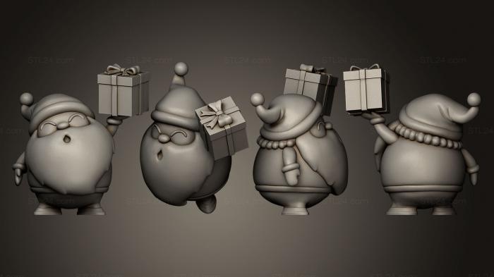 Toys (Cute Chibi Santa STL for 3D Print, TOYS_0124) 3D models for cnc