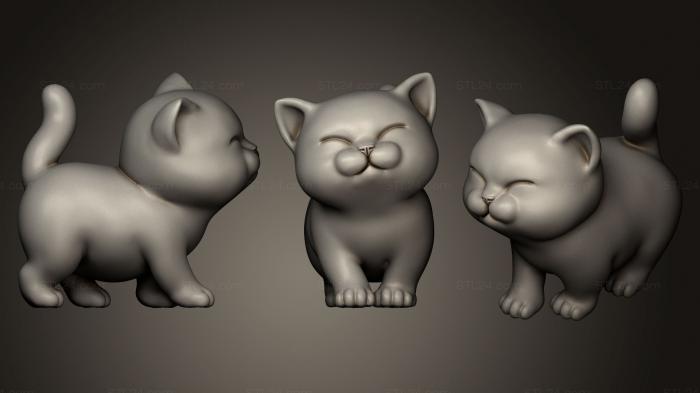 Toys (Cute Kitten Walking V1, TOYS_0128) 3D models for cnc