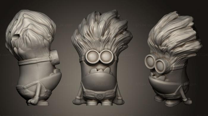 Toys (Purple Haired Minion 3D Printable, TOYS_0302) 3D models for cnc