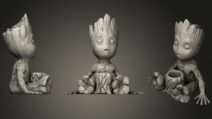 Игрушки (Чашка для Пня Baby Groot, TOYS_0425) 3D модель для ЧПУ станка