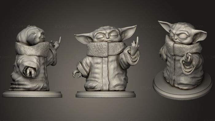Toys (Baby Yoda Middle Finger, TOYS_0428) 3D models for cnc