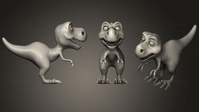 Игрушки (Мультяшный динозаврик, TOYS_0447) 3D модель для ЧПУ станка