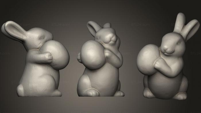 Игрушки (Пасхальный Кролик с яйцом, TOYS_0542) 3D модель для ЧПУ станка