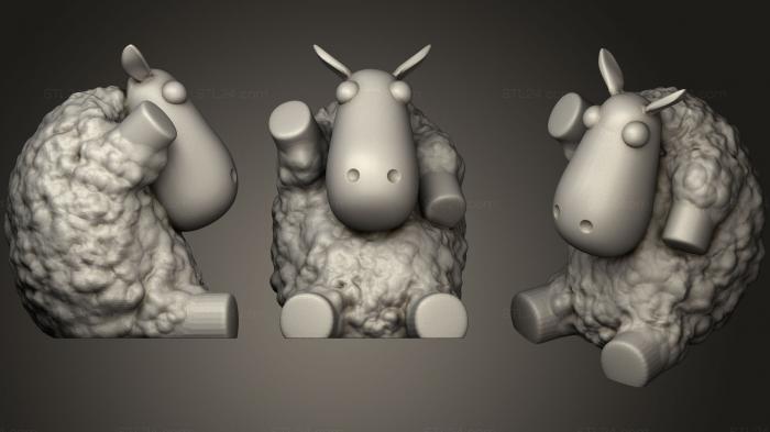 Игрушки (Пушистые овцы (из одного и нескольких материалов), TOYS_0551) 3D модель для ЧПУ станка