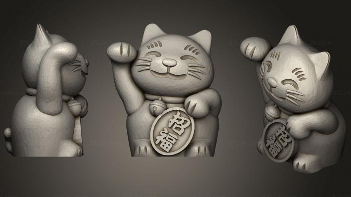 Игрушки (Счастливый кот от Bs3 Зеркальный, TOYS_0598) 3D модель для ЧПУ станка