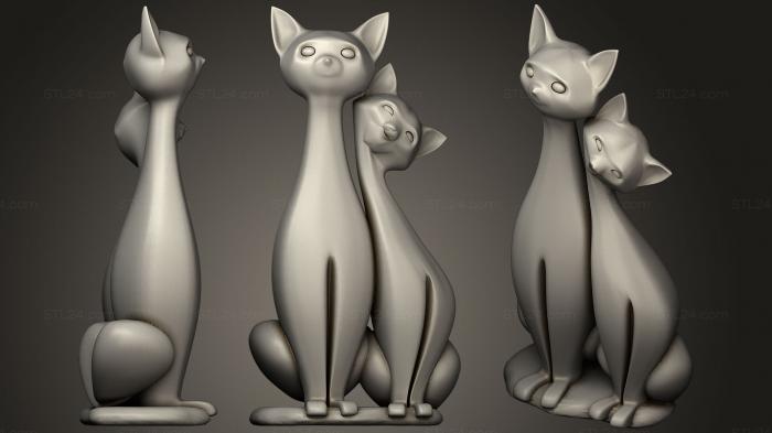 Игрушки (Кошки-близнецы (двойная экструзия), TOYS_0667) 3D модель для ЧПУ станка