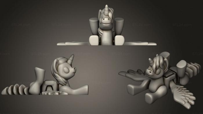 Toys (Articulated Flexi Flying Unicorn, TOYS_0723) 3D models for cnc