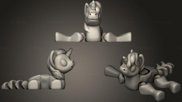Toys (Articulated Flexi Nice Flexi Unicorn, TOYS_0724) 3D models for cnc