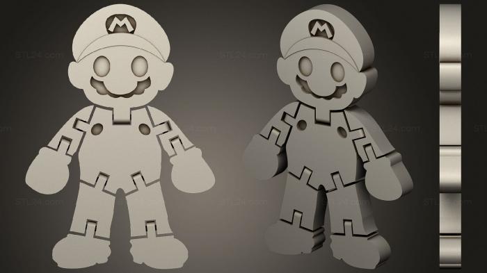 Игрушки (Сочлененный Mario v2, TOYS_0726) 3D модель для ЧПУ станка