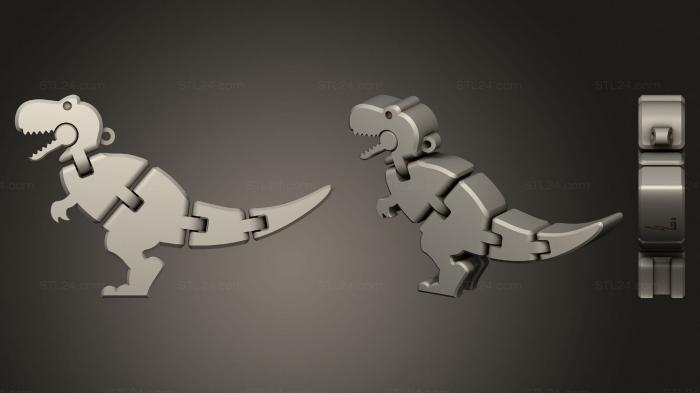Игрушки (Брелок для Ключей Baby T rex Flexy, TOYS_0750) 3D модель для ЧПУ станка