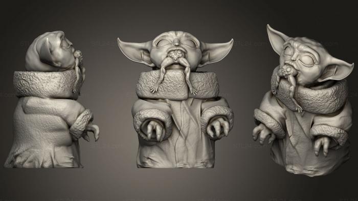 Toys (Baby Yoda Eating Frog, TOYS_0754) 3D models for cnc