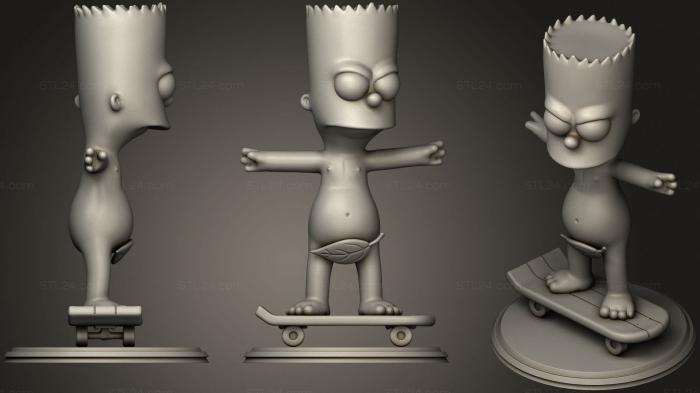 Toys (Bart Simpson Skating Naked, TOYS_0761) 3D models for cnc