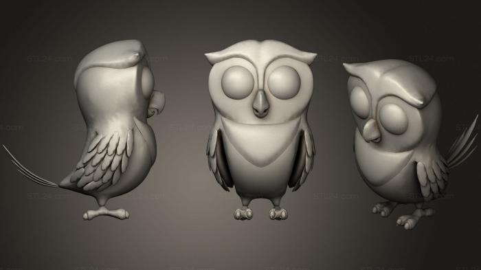 Cartoon Grey Owl