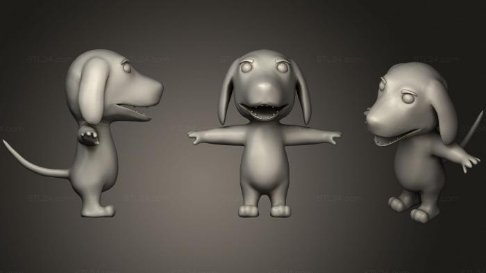 Игрушки (Мультяшная Гончая Собака Подстроена, TOYS_0804) 3D модель для ЧПУ станка