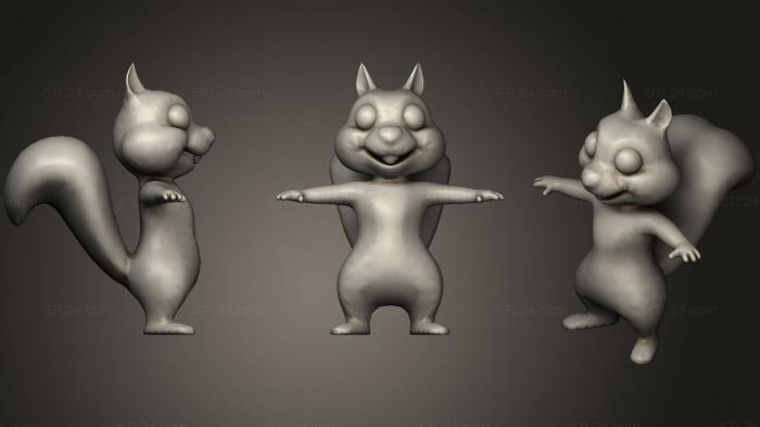 Toys (Cartoon Squirrel Rigged Base Mesh 2, TOYS_0809) 3D models for cnc