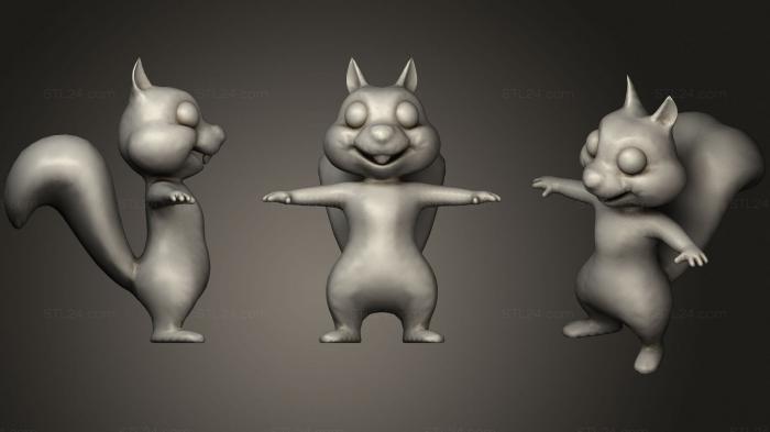 Toys (Cartoon Squirrel Rigged, TOYS_0810) 3D models for cnc
