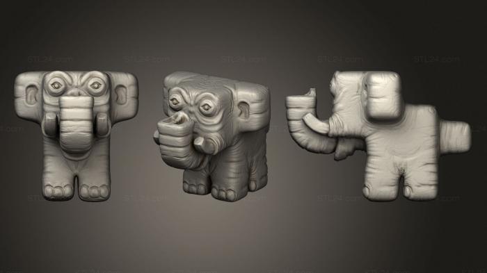 Игрушки (Кубический слон, TOYS_0854) 3D модель для ЧПУ станка
