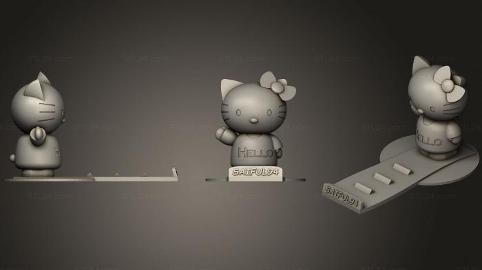 Игрушки (Подставка для телефона Hello Kitty, TOYS_0966) 3D модель для ЧПУ станка