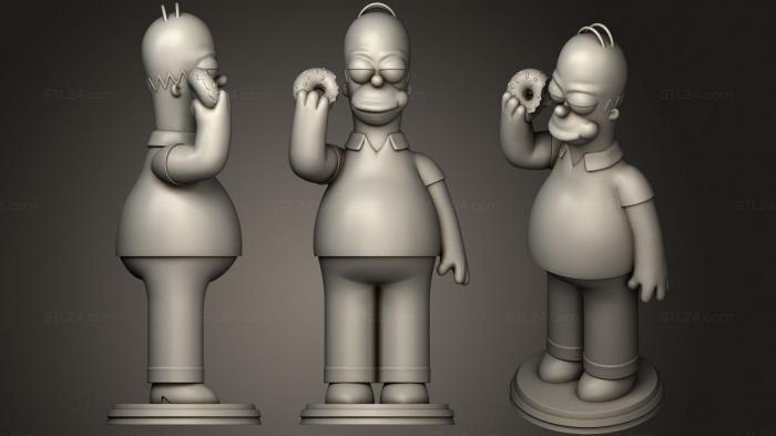 Toys (Homer simpson eating donut, TOYS_0974) 3D models for cnc