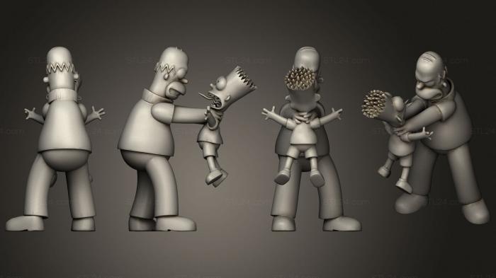 Игрушки (Homer and bart, TOYS_0977) 3D модель для ЧПУ станка
