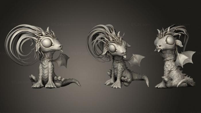 Игрушки (Маленькая скульптура дракона, TOYS_1054) 3D модель для ЧПУ станка