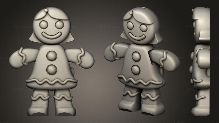Toys (Movable Gingerbread Girl 345, TOYS_1128) 3D models for cnc