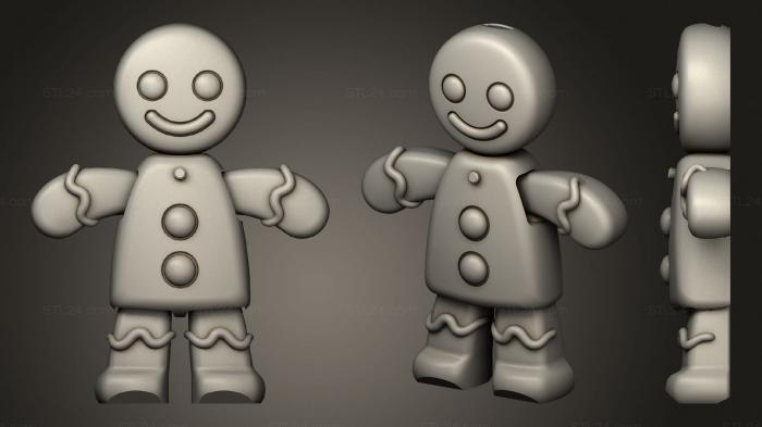 Toys (Movable Gingerbread Man, TOYS_1129) 3D models for cnc